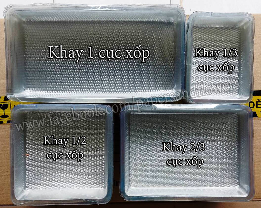 Khay nhựa đựng xốp cắm hoa - 1 lốc