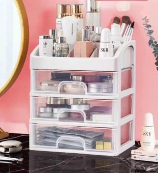 Kệ đựng mỹ phẩm - Kệ để son, kệ đựng mỹ phẩm nhựa 4 tầng - Kệ đựng mỹ phẩm 3 tầng 2 ngăn kéo - Kệ Mỹ Phẩm Nhựa 4 Tầng Nhiều Ngăn Mẫu Mới 2022 - Giao màu ngẫu nhiên