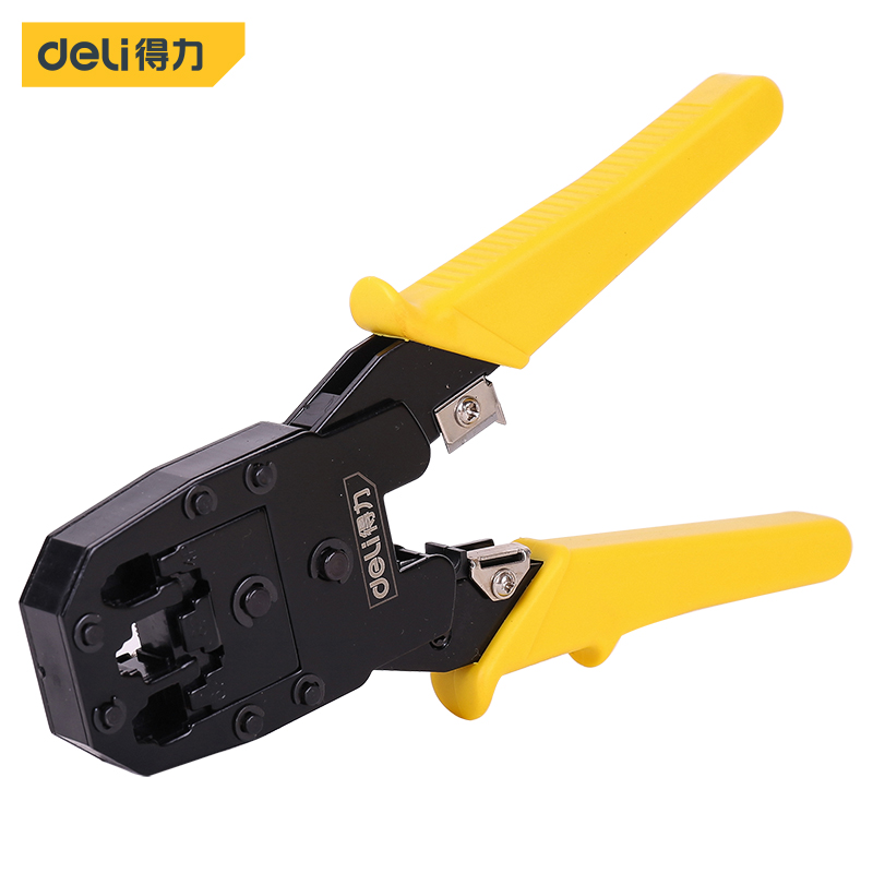Deli RJ45 Network Crimping Tool 4P/6P/8P 1 <article class="lzd-article"> <p style="line-height: 1.7; text-align: left; text-indent: 0; margin-left: 0; margin-top: 0; margin-bottom: 0;">Fast, reliable modular-crimp connector installation for voice and data applications</p> Crimps 4, 6, and 8 position modular connectors (RJ11/RJ12, and RJ45) Yellow and black grips enhance comfort, visibility, and allow quick identification <p style="line-height: 1.7; text-align: left; text-indent: 0; margin-left: 0; margin-top: 0; margin-bottom: 0;">Model:DL2468</p> Freebies: -Punch Down Tool -6X RJ45 Connectors </article>