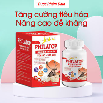 Philatop đạm đa vi chất yến sào sữa non giúp ăn ngon tiêu hóa tốt, tăng sức khỏe, sức đề kháng - Chai 56g dạng viên nhai