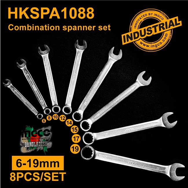 Combination Spanner Set Ingco hkspa1088-i
