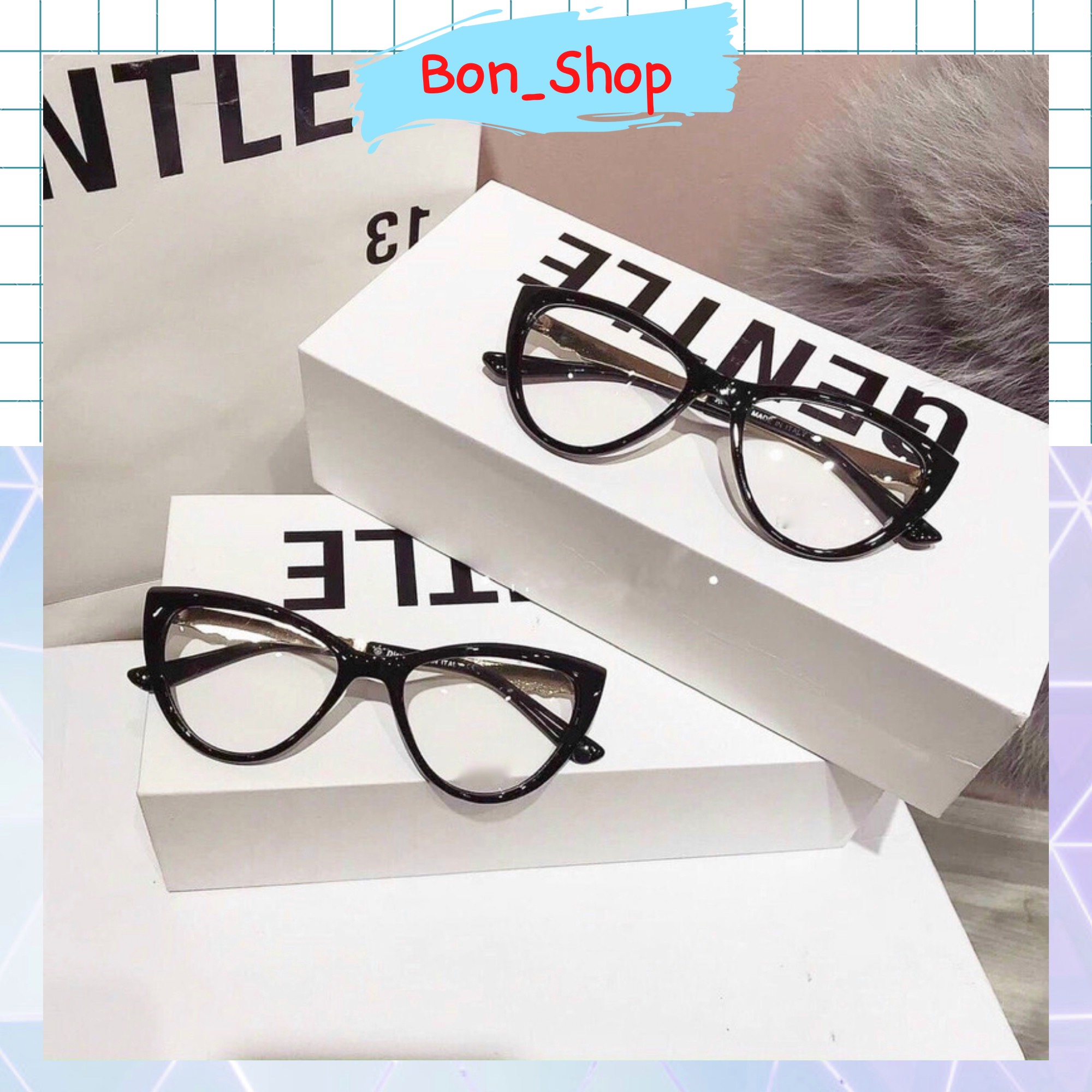 Gọng kính cận mắt mèo nữ dio - gọng kim loại 1505 _ bon shop
