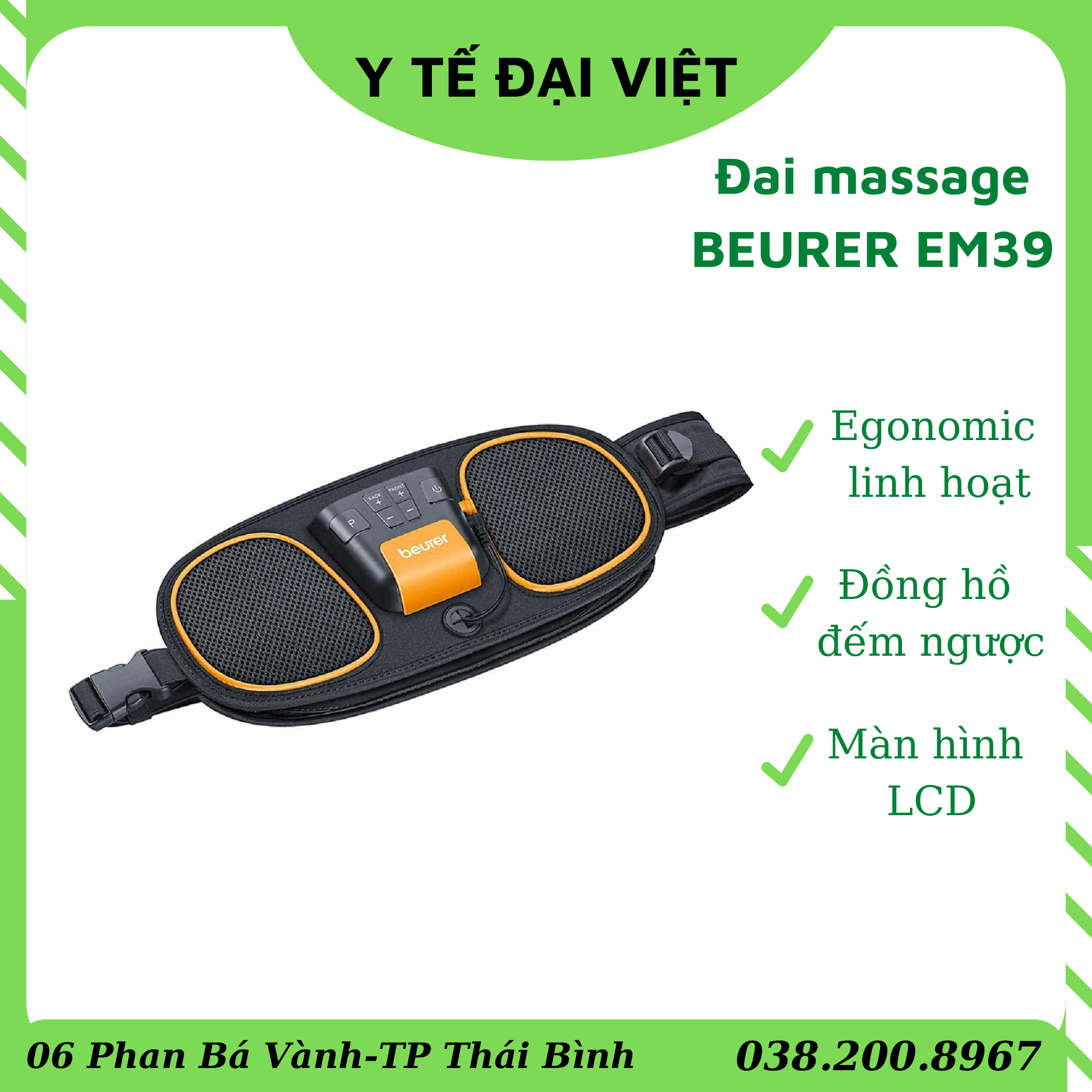 Đai massage giảm béo BEURER EM39 Nhập khẩu Đức bảo hành chính hãng 2 năm