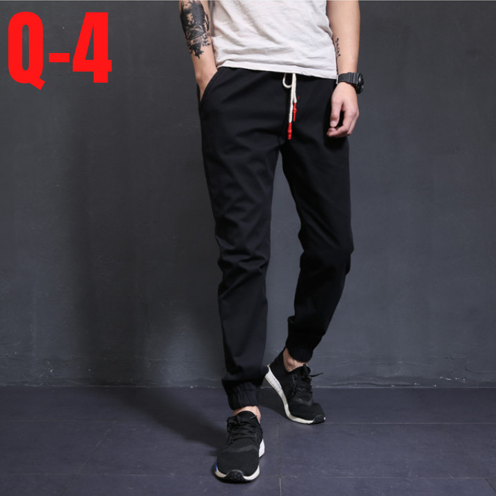 Quần Jogger nam, quần dài bo ống vải kaki dày dặn lưng chun co dãn full size -tsstore95
