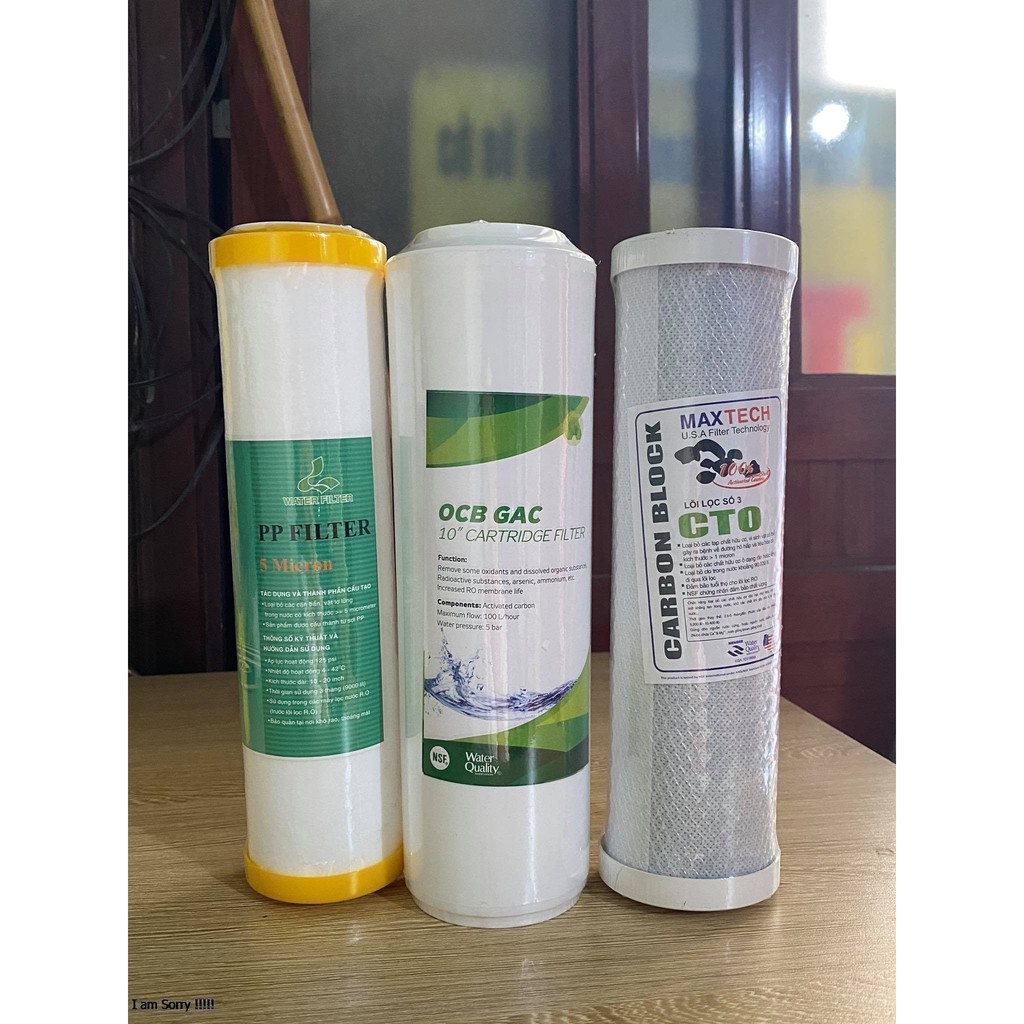 Combo 5 bộ lõi 123 dùng cho tất cả các dòng máy lọc nước ro- lõi lọc thô 123