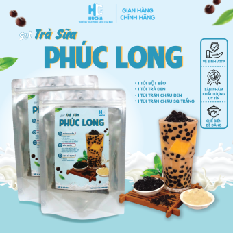 Sét trà sữa Phúc Long nấu tại nhà 15-20 ly, nguyên liệu Hucha