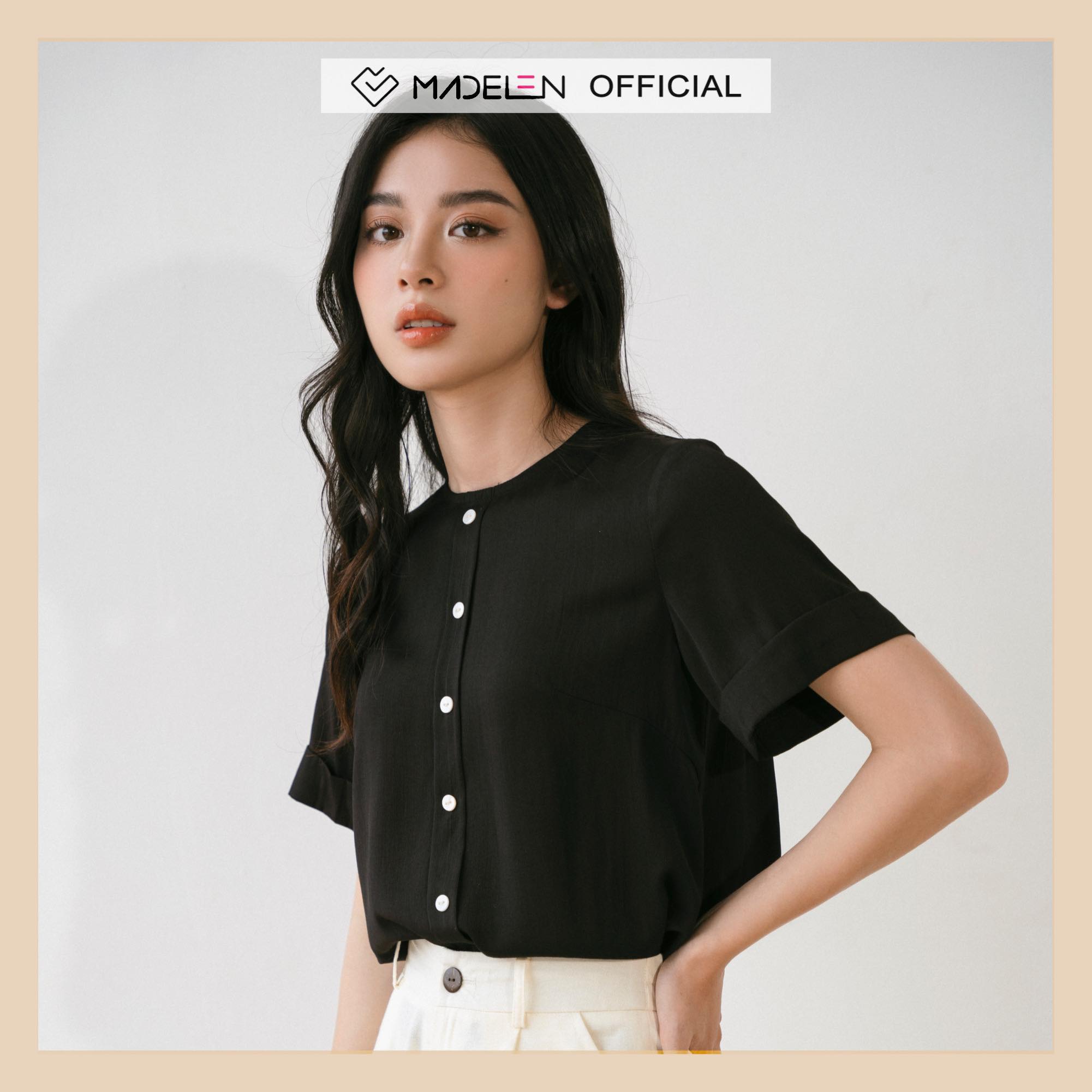 Sơ mi ngắn tay ly sau madelen