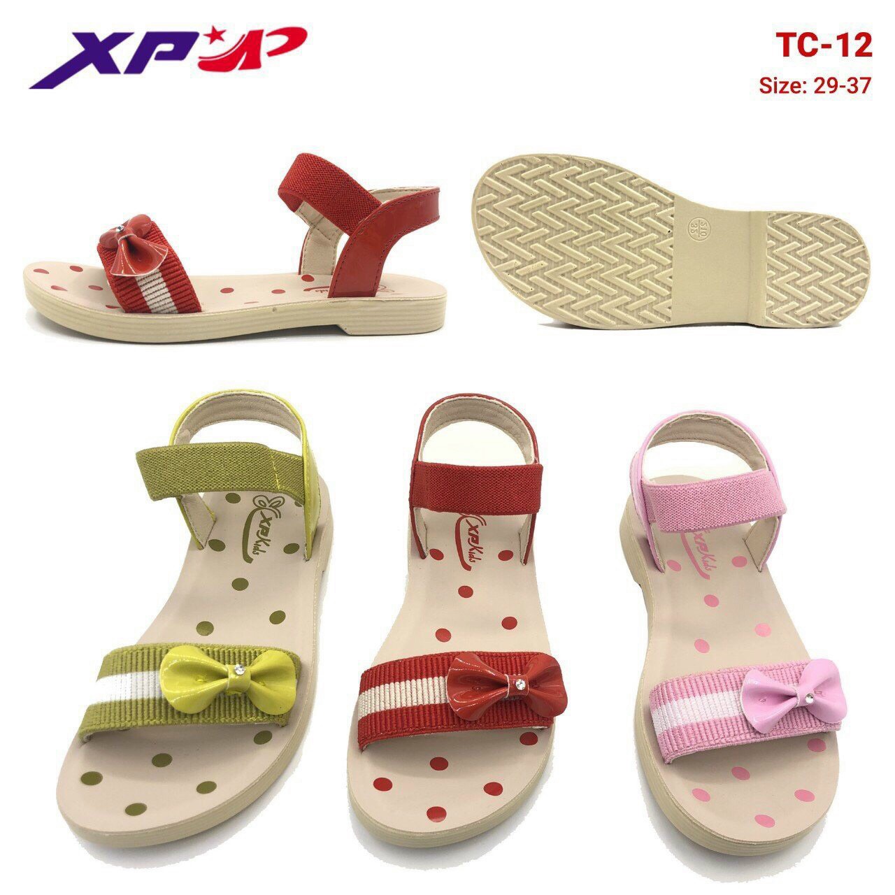 Sandal bé gái nơ chun s28-32