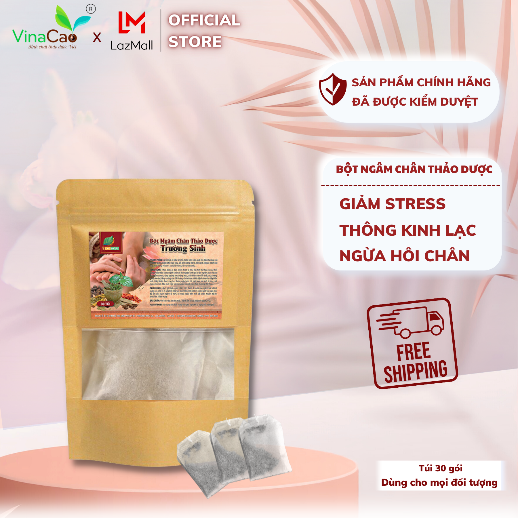 Bột ngâm chân thảo dược giúp lưu thông khí huyết, giảm căng thẳng mệt mỏi, tốt cho sức khỏe _Vinacao_