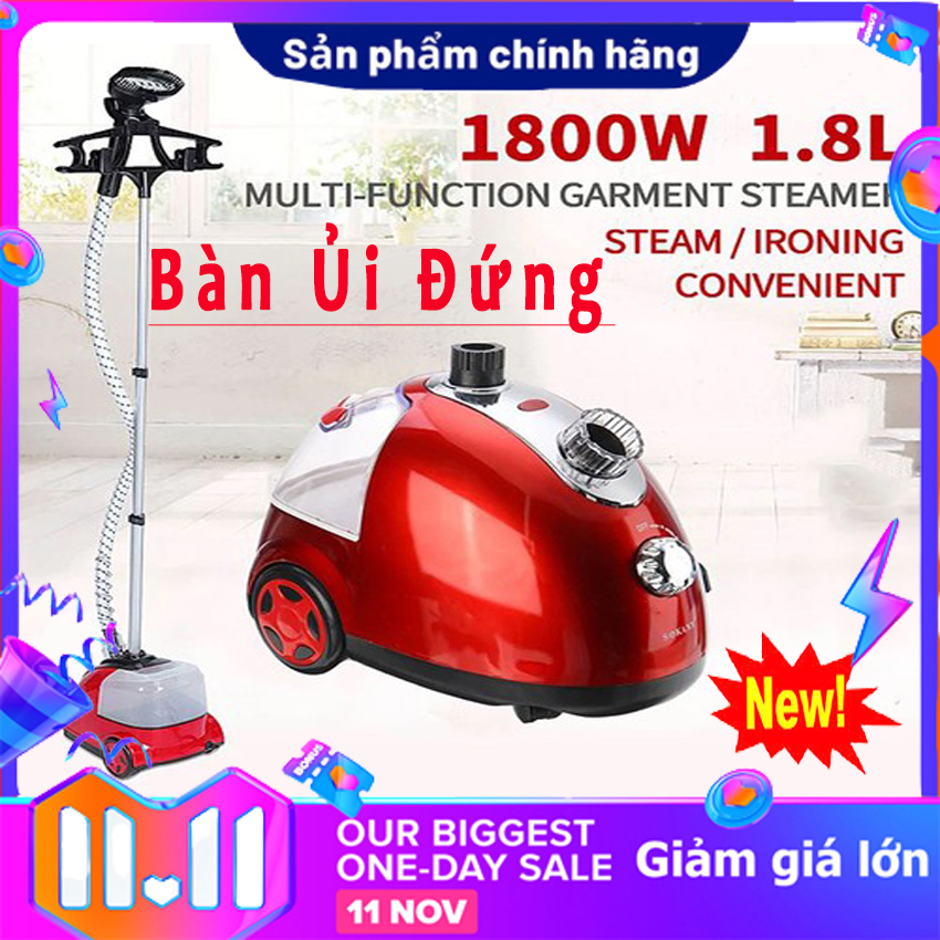 [MẪU MỚI] Bàn là cây hơi nước YAIRZ công suất 1800w 1.6L Bàn ủi hơi nước dạng cây đứng là phẳng quần áo chỉ trong vòng 30s Bàn là hơi nước bàn là hơi nước dạng cây bàn là có bánh xe ( Đen Đỏ )