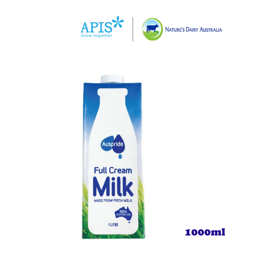 1 Hộp Sữa Tươi Tiệt Trùng Auspride Full Cream Không Đường 1L