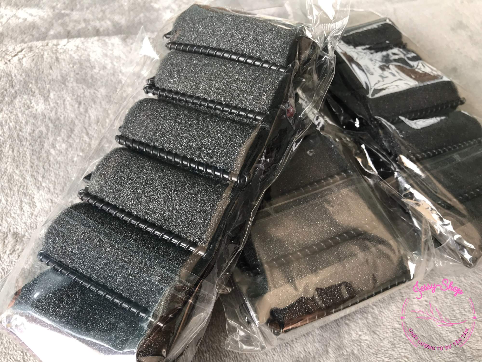 Combo 6 lô cuốn tóc lô uốn tóc phồng tự nhiên màu đen
