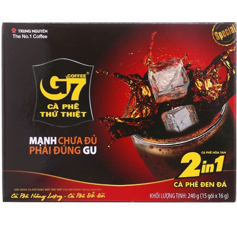 Cà phê g7 2in1 trung nguyên 16gam x 15 gói hay cà phê g7 đen đá
