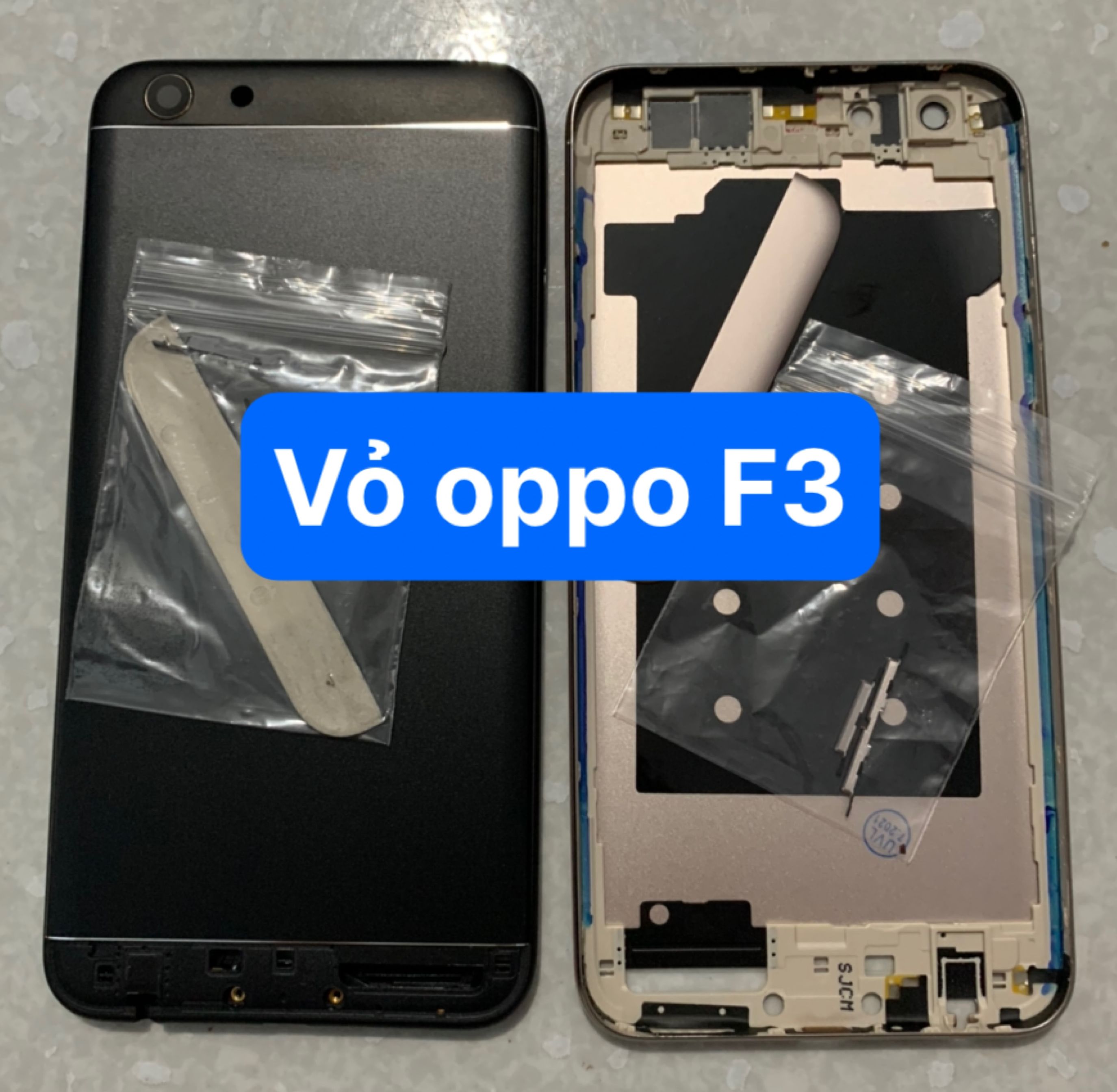 lưng vỏ oppo F3 (zin) kèm khay sim,phím