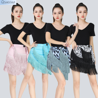 Điệu Nhảy Latin Tạp dề khăn quấn hông Chân Váy Ngắn Ren lên tua một mảnh váy người lớn Nữ Chân Váy không đều