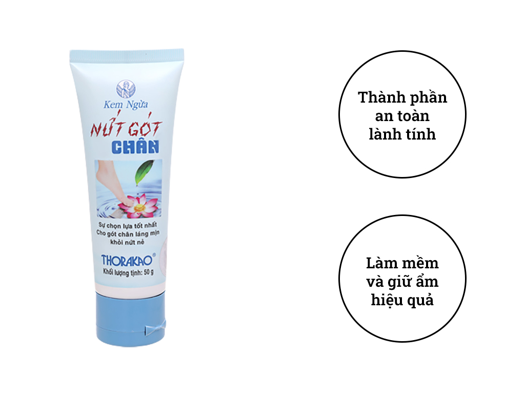 Kem chống nứt gót chân Thorakao 50g ngừa thô ráp,nứt nẻ, nước ăn chân, giúp mềm da giữ ẩm hiệu quả