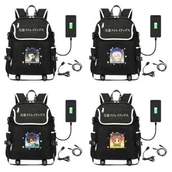 Balo nắp ngang in hình anime BUNGOU STRAY DOGS chibi thiết kế thông minh đi học cho nam nữ