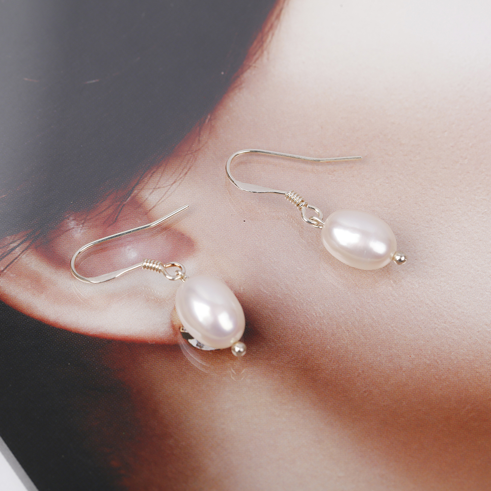 Hoa tai Bạc đính ngọc trai giọt nước thương hiệu Opal