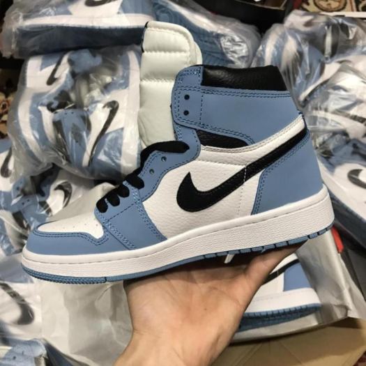 Giày thể thao JD1 Retro High Light Smoke Grey cao cổ xám logo đen Giầy jordan xám cổ cao
