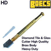 Glass Cutter Carbide Diamond Heavy Duty Brass Handle I bdecs