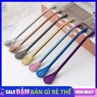 Ống Hút Đa Năng Kiêm Thìa Lọc Trà INOX Không Gỉ Thiết Kế 2in1 Tiện Lợi - Ống Hút Kiêm Muỗng Lưới Lọc , Uống Trà Sữa . Uống Trà tiện Dụng - Thìa inox