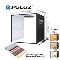 PULUZ PU5041 40cm Folding Portable Ring Light USB Photo Lighting Studio Shooting Tent Box with 6 x Dual-side Backdrops