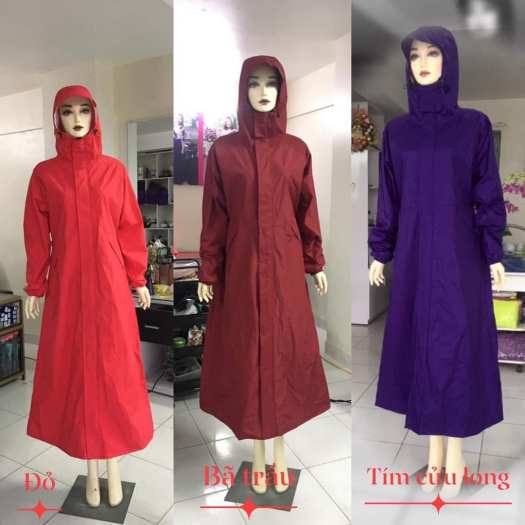 Áo mưa Măng Tô nữ 2 lớp cao cấp chống thấm nước - Màu đỏ phú quý may mắn |  Shopee Việt Nam