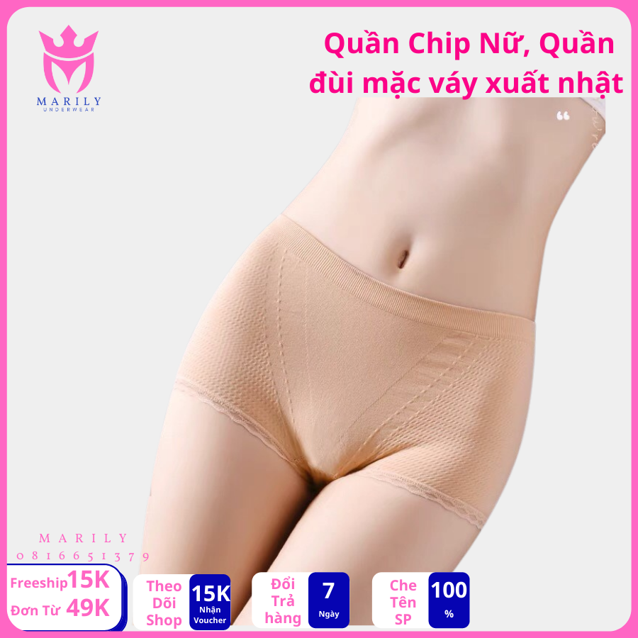 Quần Chip Nữ, Quần đùi mặc váy xuất nhật 100% cotton 4 chiều, Quần lót nữ đùi cotton nâng mông kháng khuẩn cao cấp. Quần đùi mặc váy xuất nhật 100% cotton 4 chiều