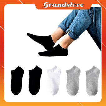 Vớ tất chân nam nữ cổ cao thấp dài ngắn trơn sọc thời trang mang giày tây giày lười thể thao đá banh bóng đen trắng xám