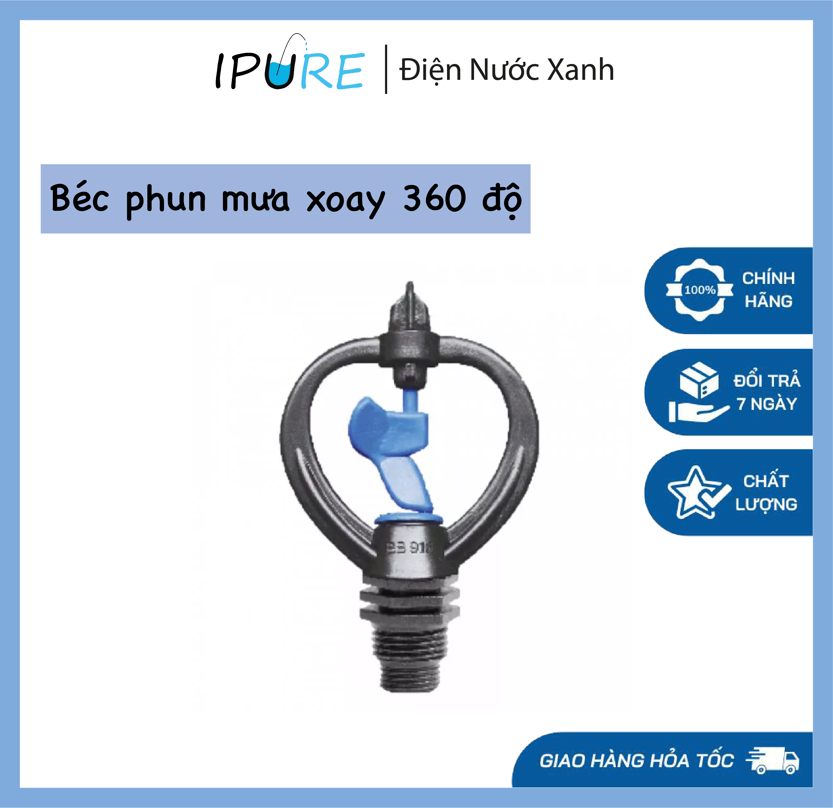 Combo 5 béc tưới cây phun mưa phi 17 21 ren ngoài dùng tưới lan rau cây ăn trái cây con