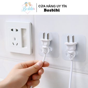 Móc dán tường kẹp giữ dây điện, kê sạc điện thoại siêu chắc, tiện lợi
