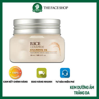 Kem dưỡng ẩm trắng da chiết xuất từ gạo vitamin B vitamin E The Face Shop Rice Ceramide Moisturizing Cream 50ml