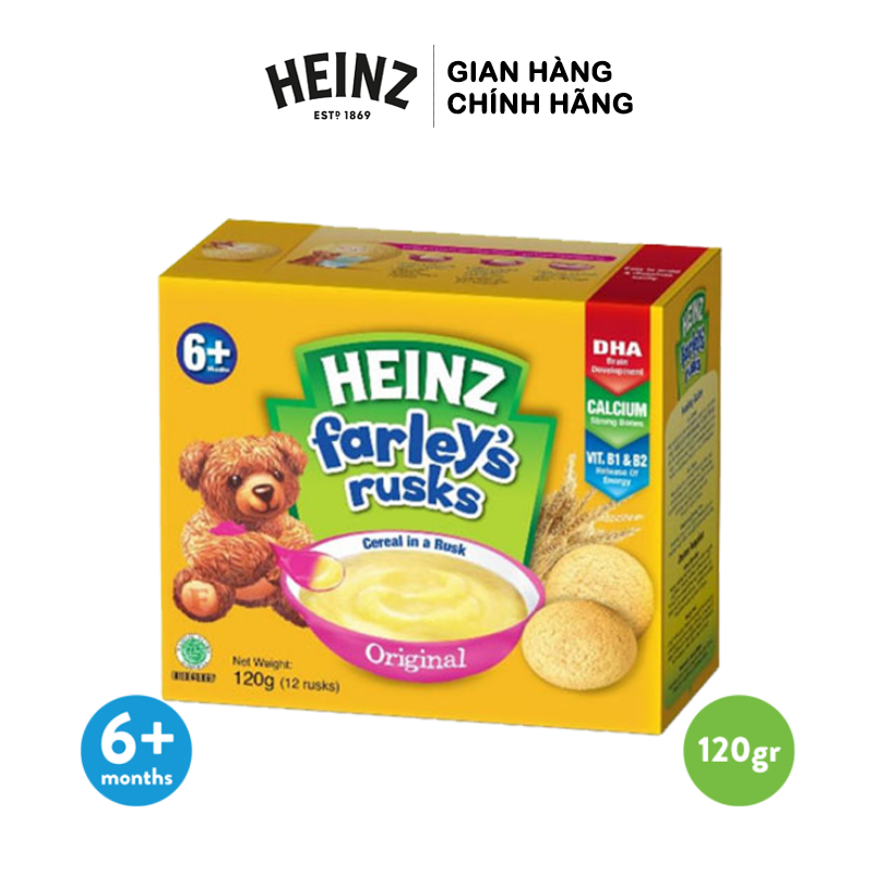Bánh Quy Ăn Dặm HEINZ FARLEY'S TRUYỀN THỐNG 120g (Bé 6 tháng tuổi)