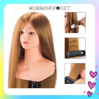 Đầu manocanh học tóc trang điểm - Đầu ken tóc thật, dày, óng mượt