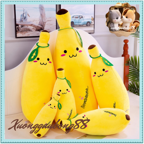 Thú nhồi bông, Gối Ôm Hình Quả Chuối 25-45-60cm Gấu Bông Quả Chuối Siêu Dễ Thương Mềm Êm Mịn