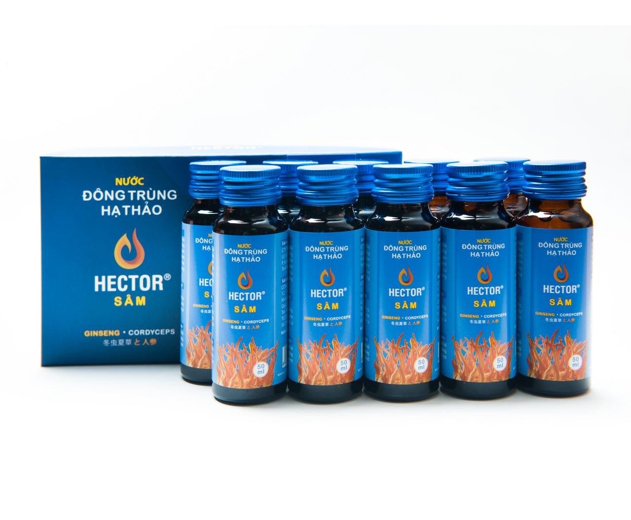 Nước đông trùng hạ thảo Hector sâm - hộp 10 chai bảo vệ sức khoẻ