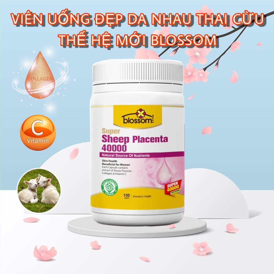 Viên Uống Nhau Thai Cừu Hàm Lượng Cao Blossom Super Sheep Placenta -Của Úc