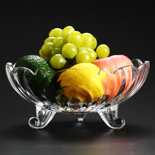 Đĩa Thủy Tinh Cao Cấp Đựng Trái Cây 3 Chân. Khay đựng trái cây. Dĩa để trái cây lớn