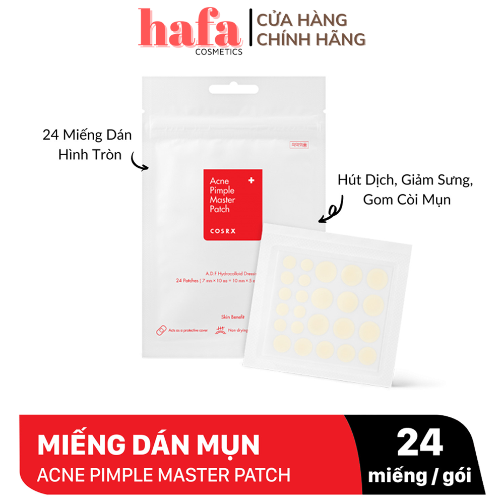 Set 24 miếng dán mụn cosrx hỗ trợ giảm mụn, phục hồi da hiệu quả acne pimple master patch 24 miếng/ gói _ cosrx chính hãng