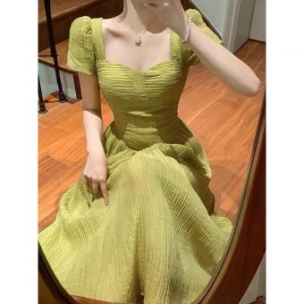 Đâm Nữ Cổ VUông Tay Con Chất Liệu Gấm Xốp Cao Cấp  Đẹp Xinh Lung Linh Hắc DáNG HOT