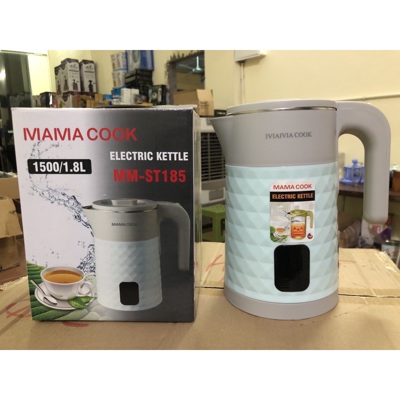 Ấm, bình đun nước siêu tốc chất lượng mama cook st185 1.8lít mua "ấm đun sôi siêu tốc" ở đâu giá rẻ tháng 04/2022 bình đun siêu tốc, ấm siêu tốc inox 2 lớp cao cấp mama cook st185, công nghệ kiểm soát nhiệt độ