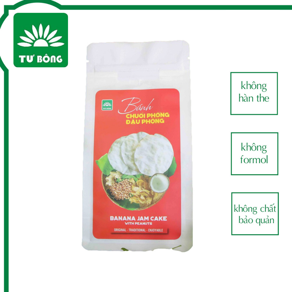 Bánh chuối phồng đậu phộng - Túi giấy 100g - Món ngon đặc sản Đồng Tháp