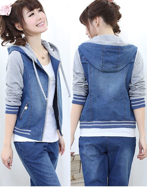 Áo khoác jeans nữ có nón cao cấp