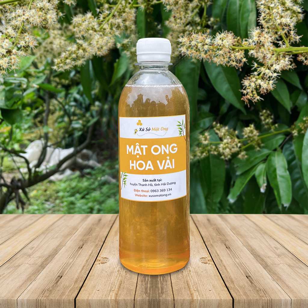 Mật ong hoa vải nguyên chất 500ml - xứ sở mật ong
