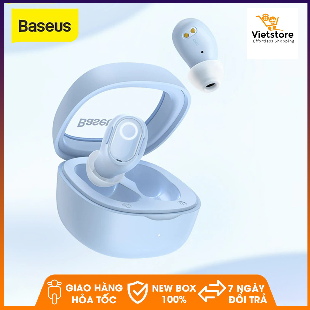 Tai nghe không dây baseus wm02 tws bluetooth 5.3 điều khiển cảm ứng loại bỏ tiếng ồn tai nghe chơi game