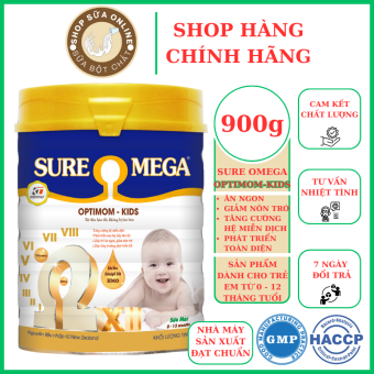 Sữa bột dành cho trẻ từ 0-12 tháng tuổi OPTIMOM KIDS SURE OMEGA Chuẩn GMP lon 900gr