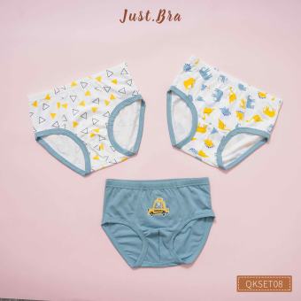 Set 3 quần chip trẻ em Just Bra họa tiết hoạt hình dễ thương cho bé QKset08