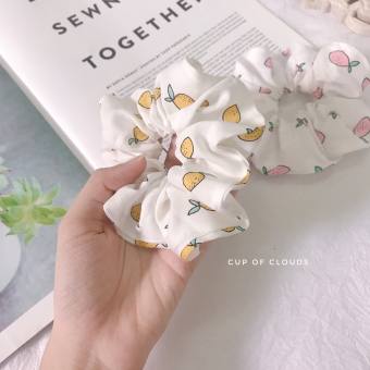 Buộc tóc scrunchies quả chanh