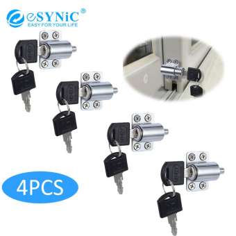 Khóa Cửa Trượt Hợp Kim Kẽm ESYNIC, 4 Chốt Khóa An Toàn Cho Cửa Ra Vào, Sân Trong