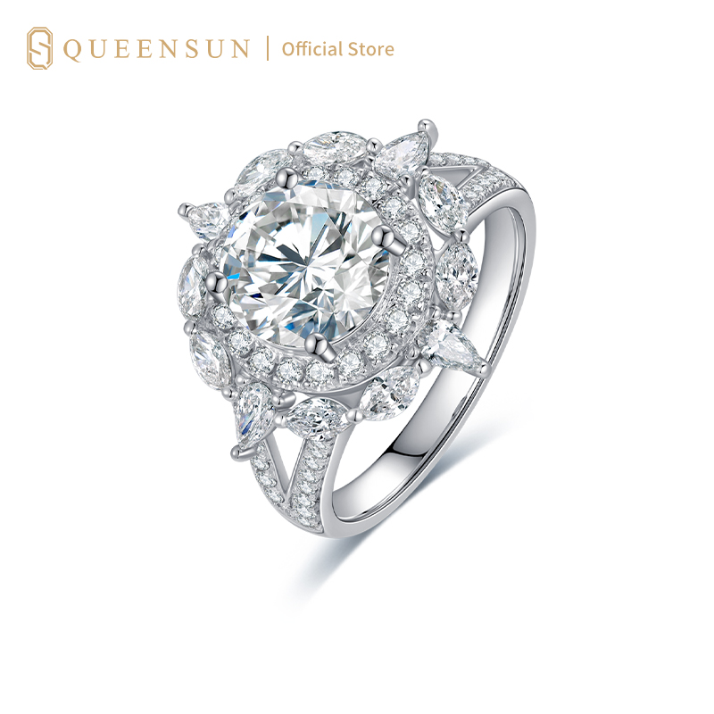 PT950 Platinum Lab Diamond Top Luxury Surrounding with Two Carat Diamond Ring Wedding Proposal Ring for Women女士求婚钻石戒指Diamond ring, proposal ring, engagement ring, wedding ring, temperament ring